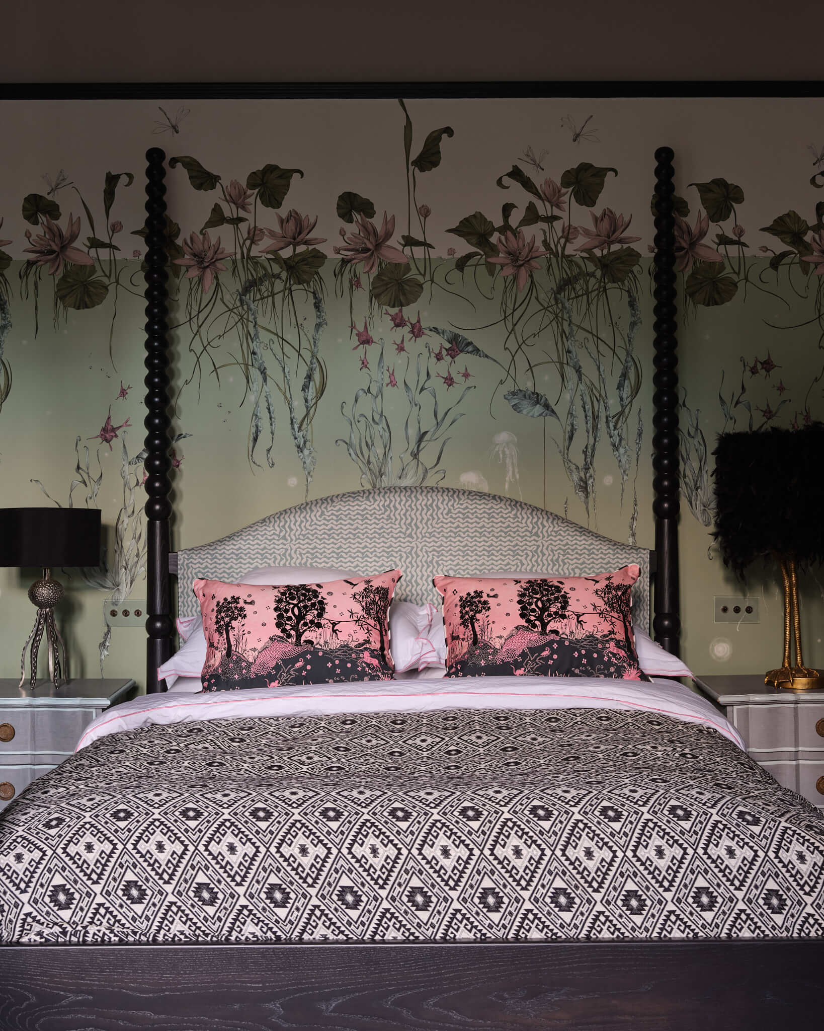 High Victorian Gothic Rectory interior bed